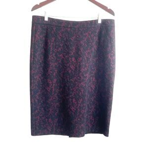 Michael Kors Midi Pencil Skirt‎ Women L Black Lace Exposed Zip Whimsygoth Fairy